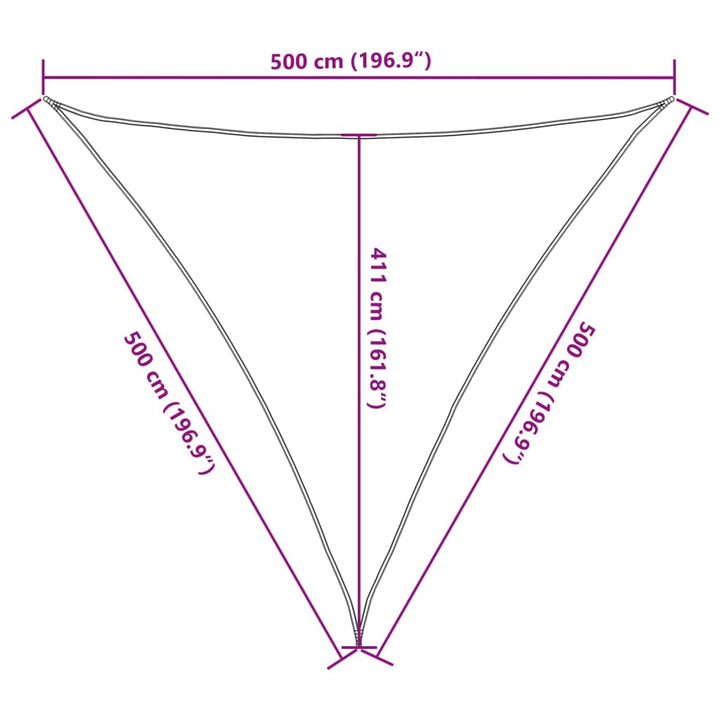 Zonnezeil 160 g/m² 5x5x5 m HDPE lichtgroen