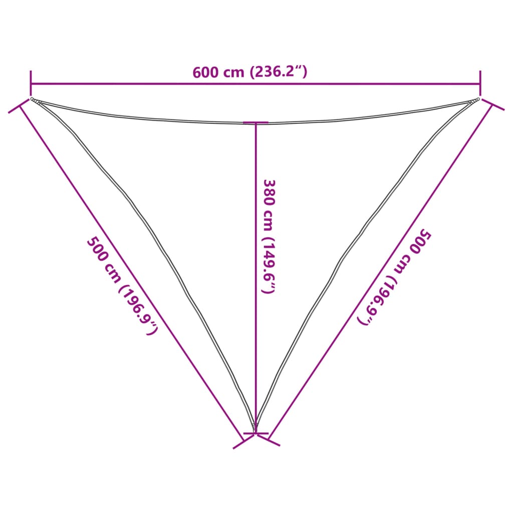 Zonnezeil 160 g/m² 5x5x6 m HDPE lichtgroen