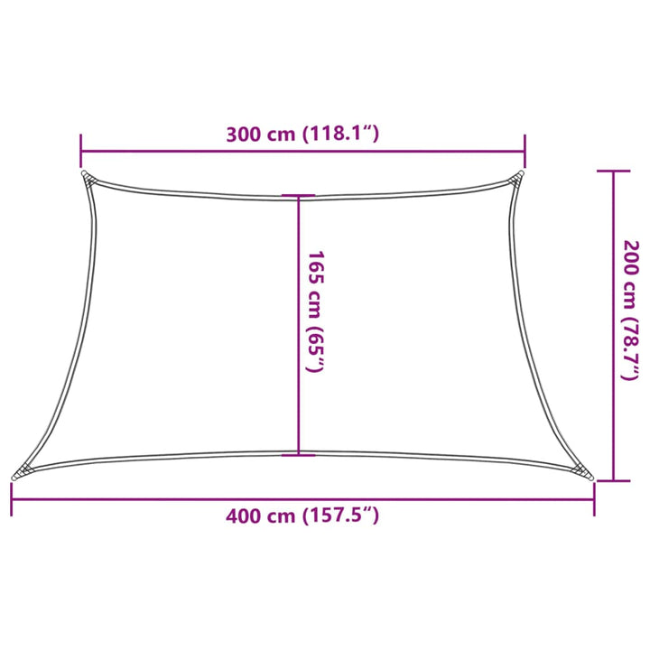 Zonnezeil 160 g/m² 3/4x2 m HDPE lichtgroen