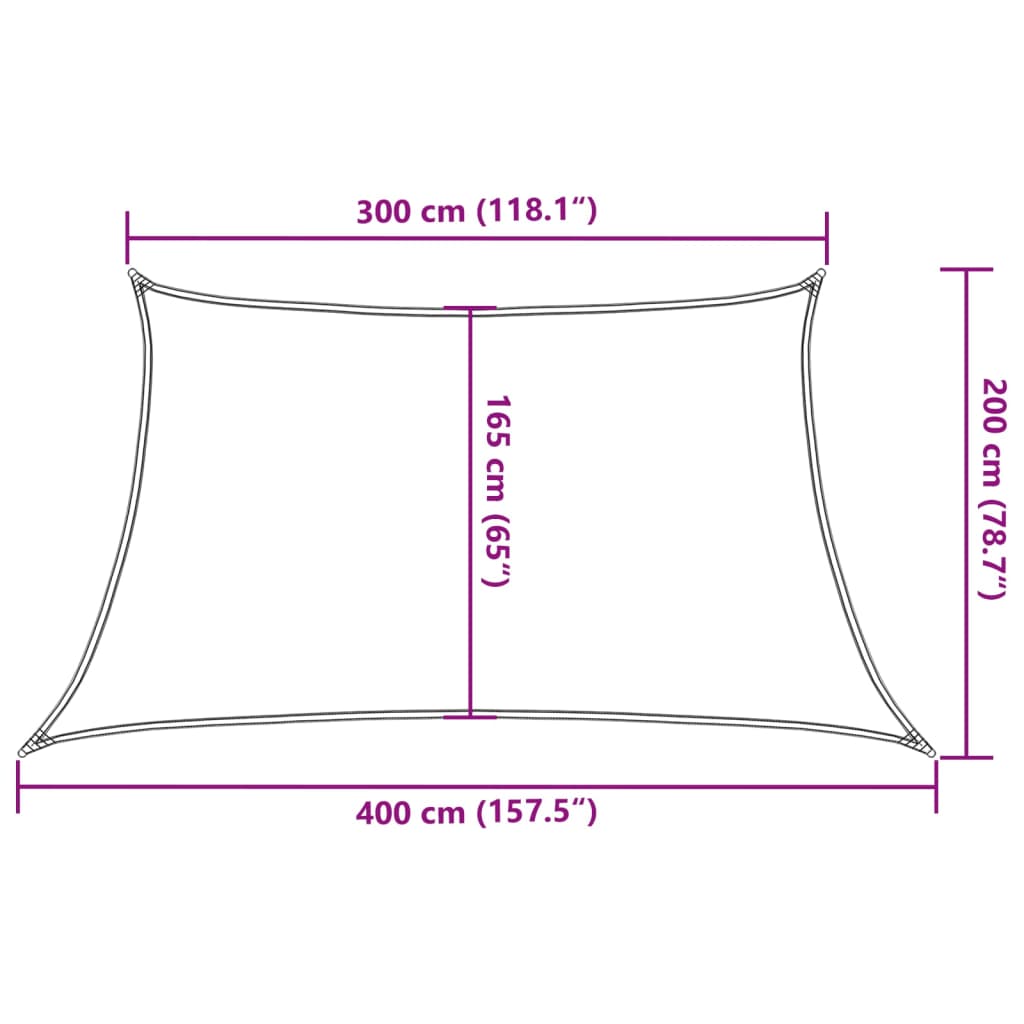 Zonnezeil 160 g/m² 3/4x2 m HDPE terracottakleurig