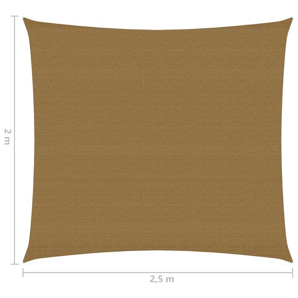 Zonnezeil 160 g/m² 2x2,5 m HDPE taupe