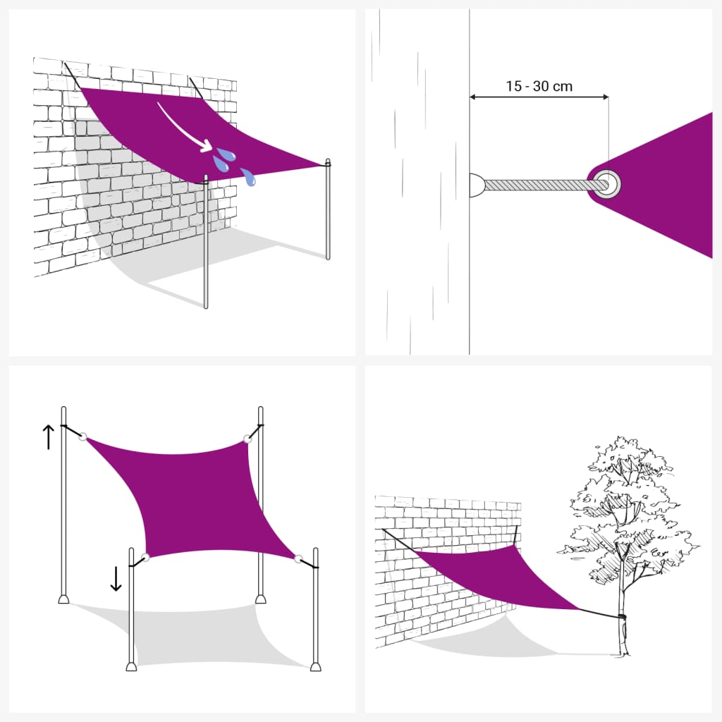 Zonnezeil 160 g/m² 5x7 m HDPE donkergroen