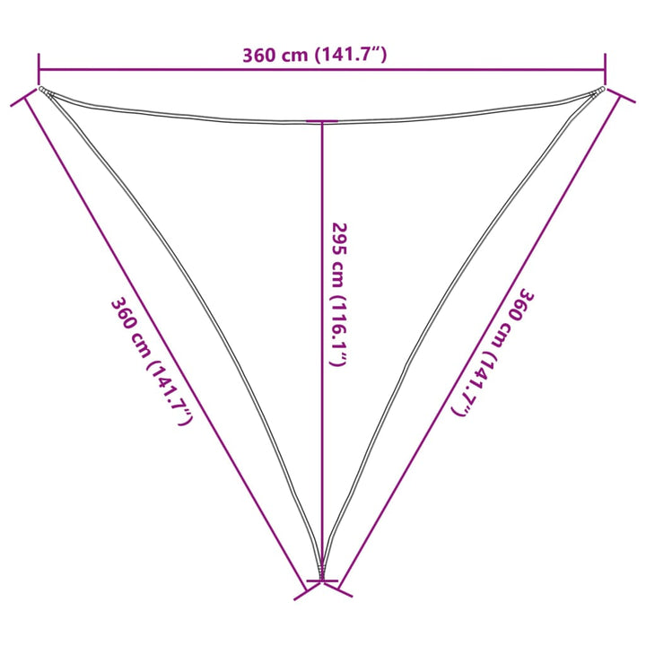 Zonnezeil 160 g/m² 3,6x3,6x3,6 m HDPE donkergroen