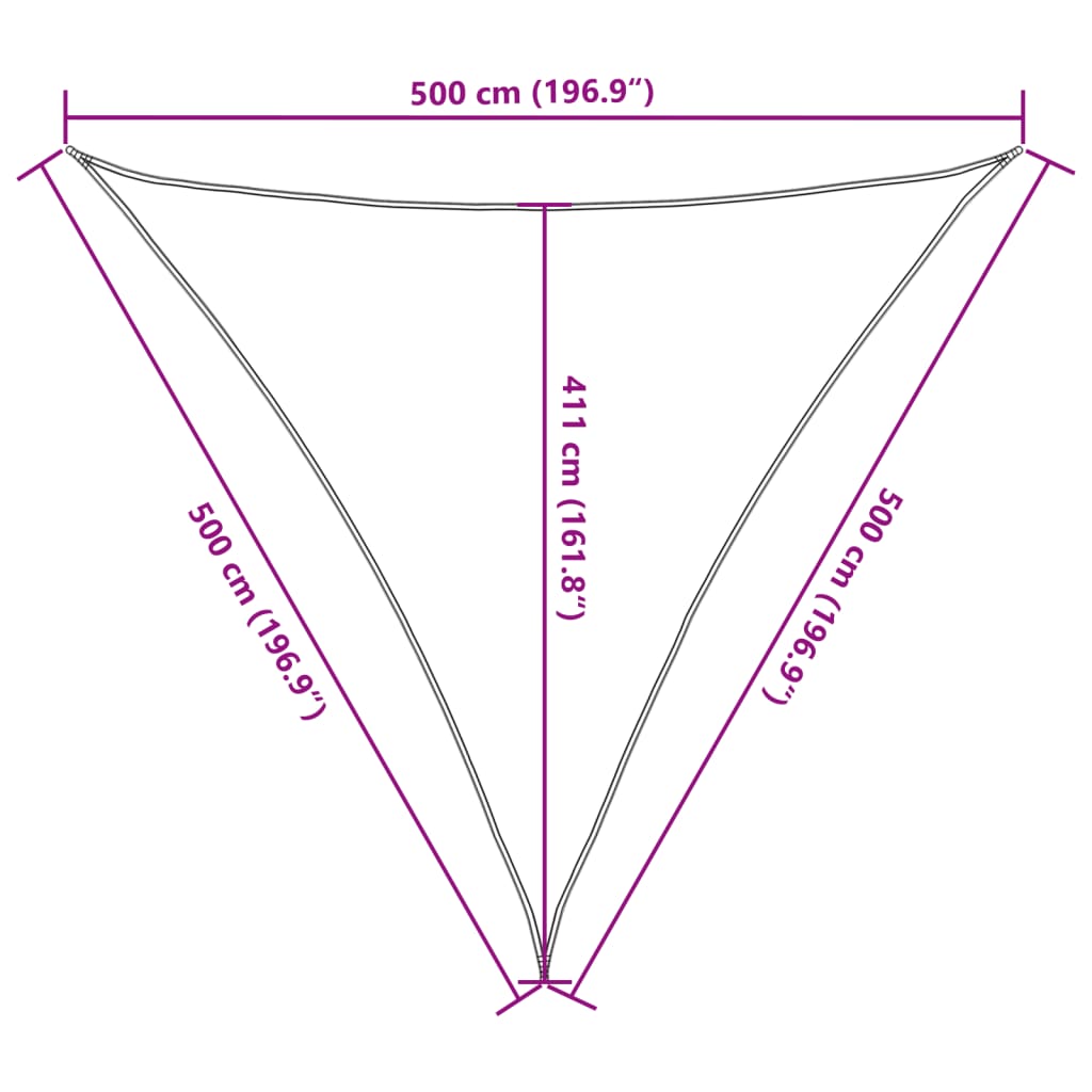 Zonnezeil 160 g/m² 5x5x5 m HDPE donkergroen