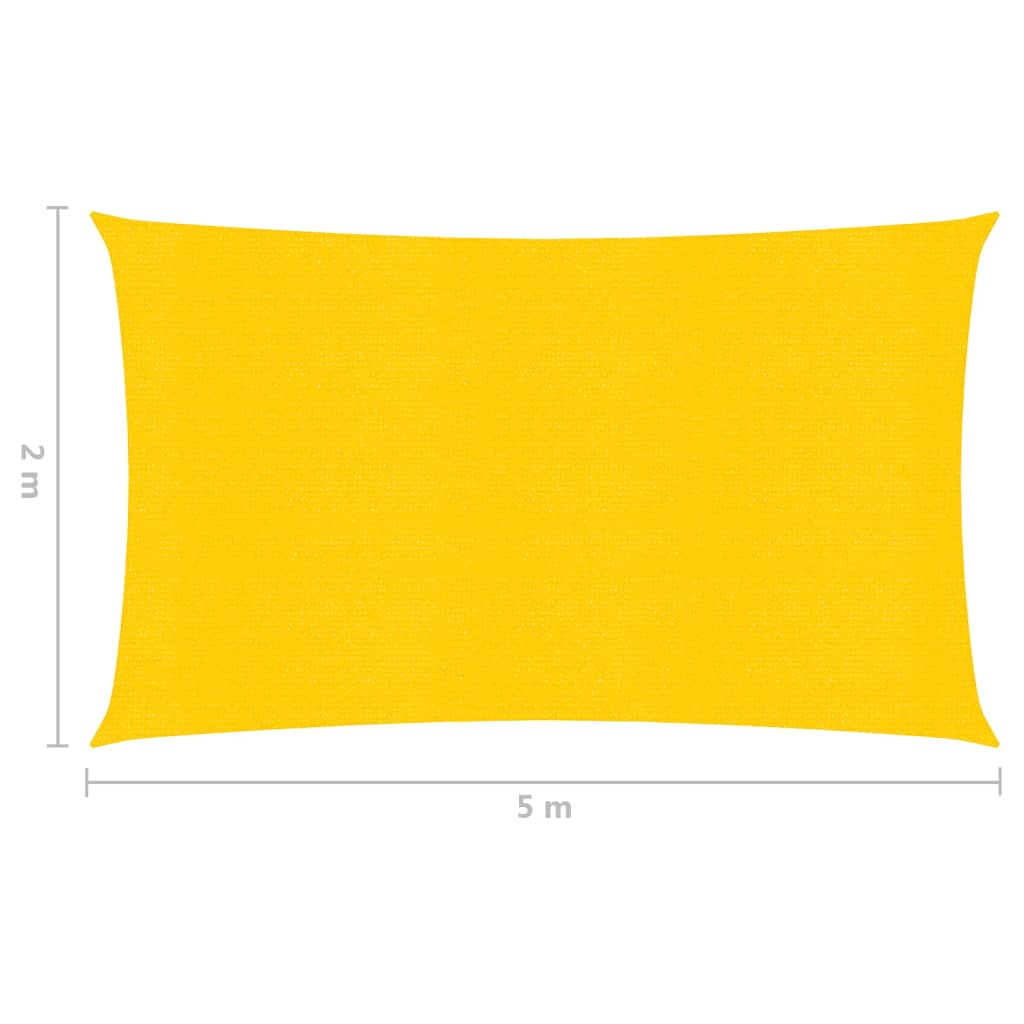 Zonnezeil 160 g/m² 2x5 m HDPE geel