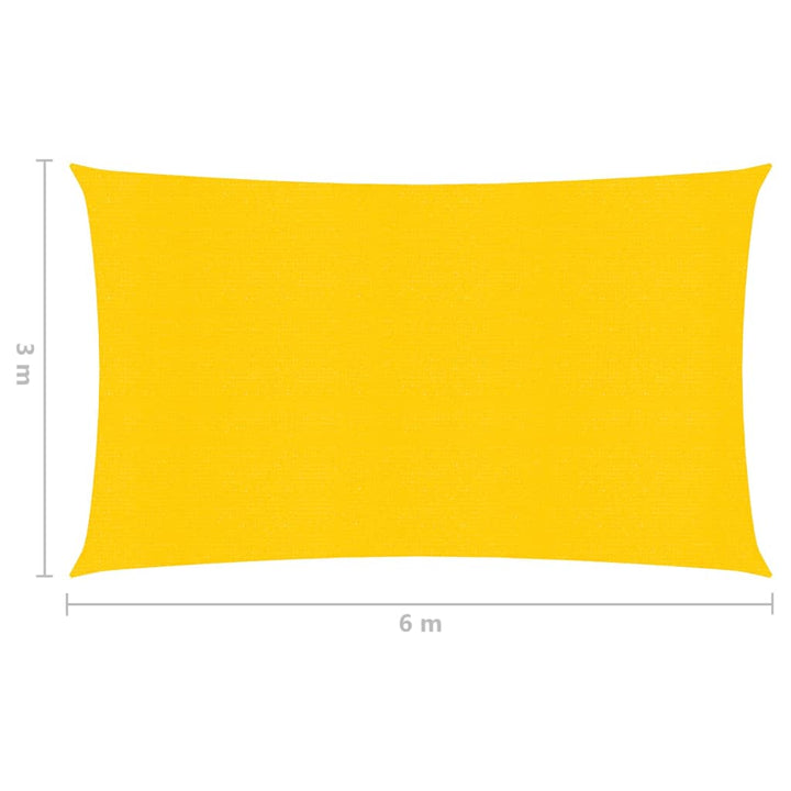 Zonnezeil 160 g/m² 3x6 m HDPE geel
