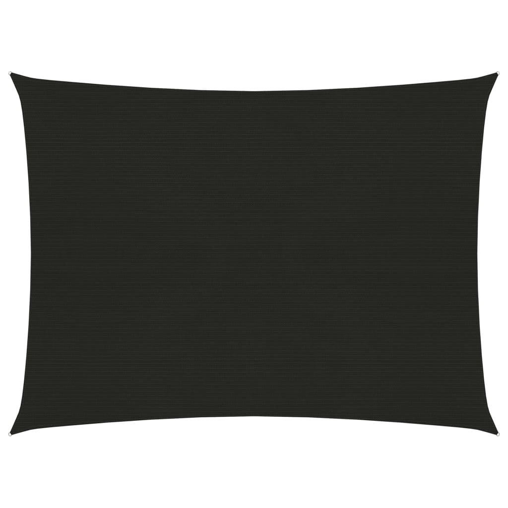Zonnezeil 160 g/m² 6x7 m HDPE zwart