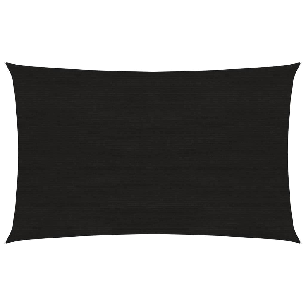 Zonnezeil 160 g/m² rechthoekig 6x8 m HDPE zwart
