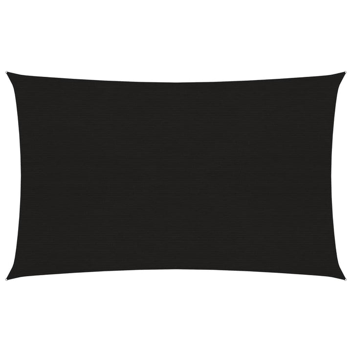 Zonnezeil 160 g/m² rechthoekig 6x8 m HDPE zwart