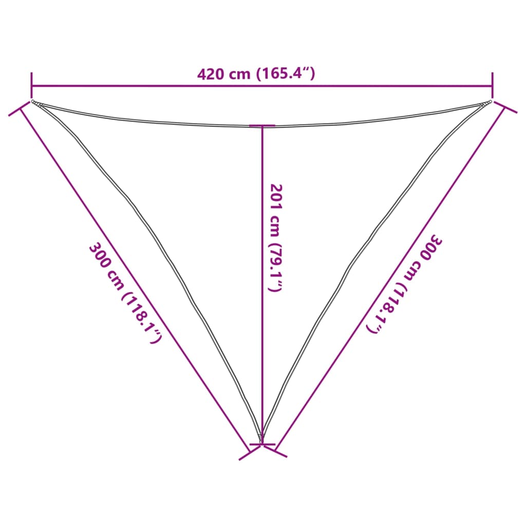 Zonnezeil 160 g/m² 3x3x4,2 m HDPE zwart