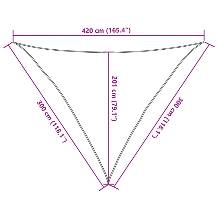 Zonnezeil 160 g/m² 3x3x4,2m HDPE zwart