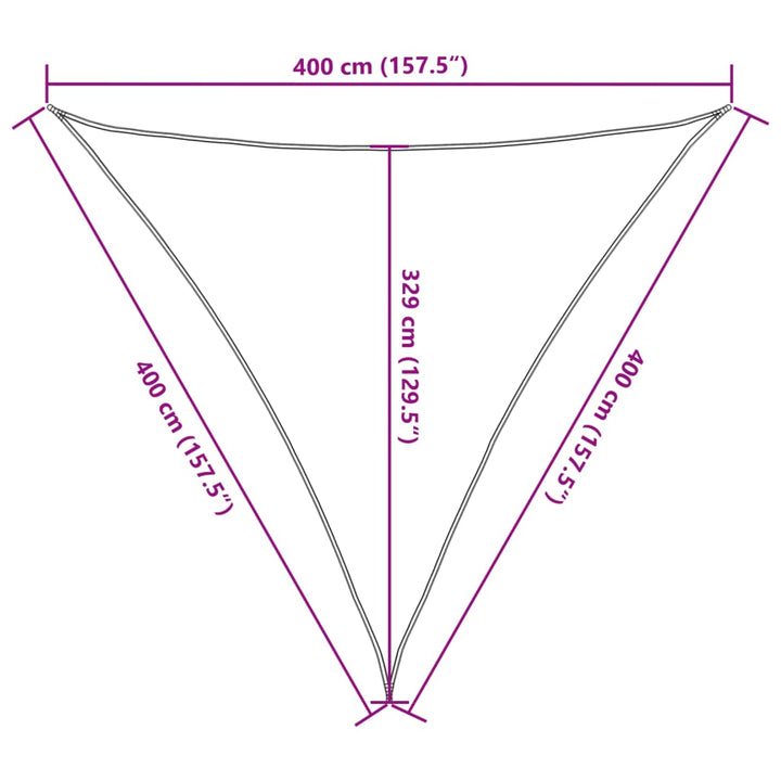 Zonnezeil 160 g/m² 4x4x4 m HDPE zwart