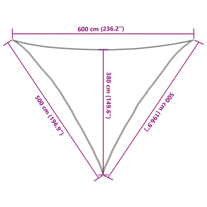 Zonnezeil 160 g/m² 5x5x6m HDPE zwart