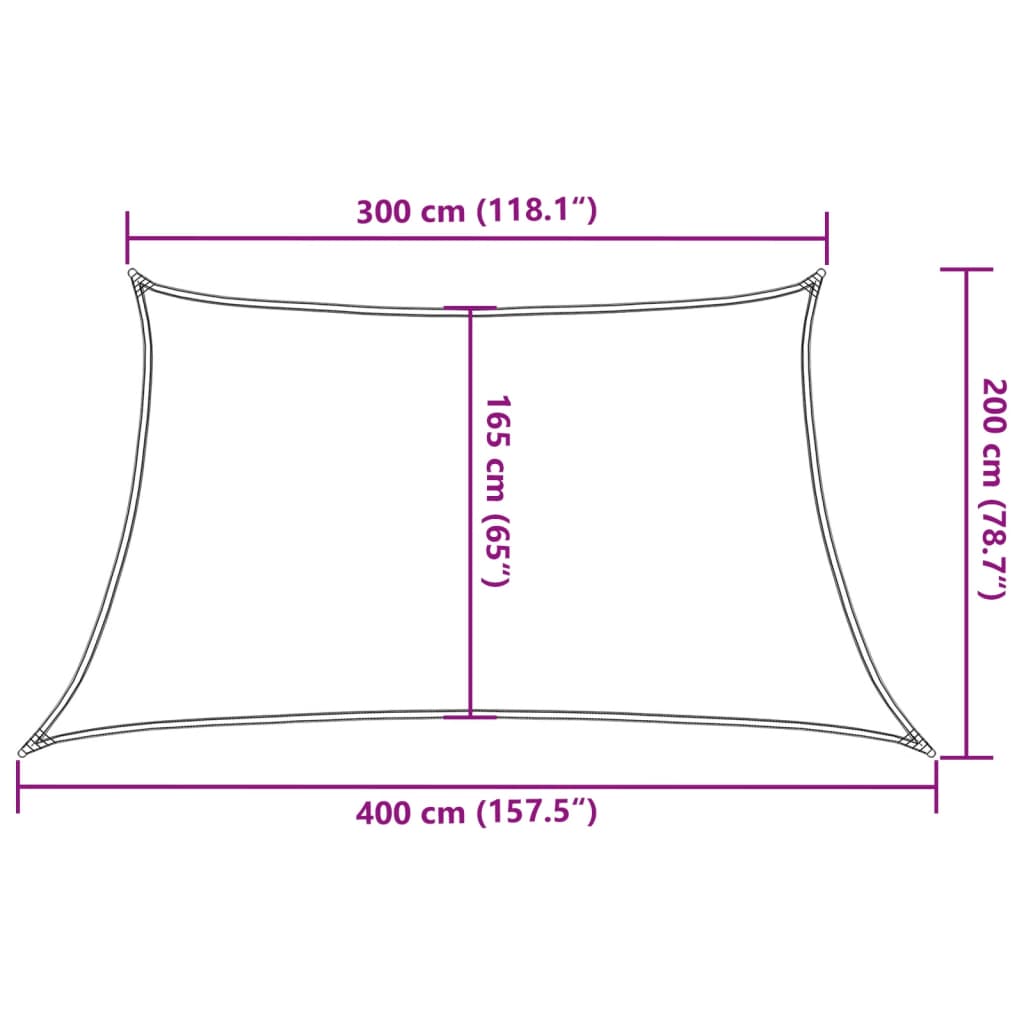 Zonnezeil 160 g/m² 3/4x2m HDPE blauw