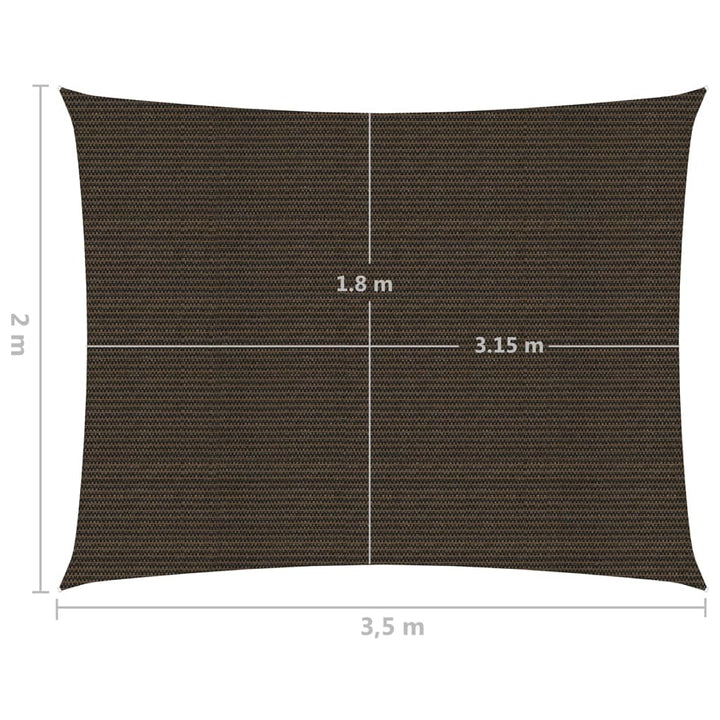 Zonnezeil 160 g/m² 2x3,5 m HDPE bruin