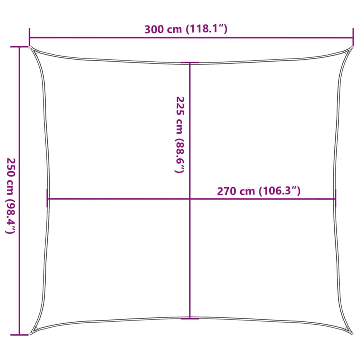 Zonnezeil 160 g/m² 2,5x3m HDPE bruin