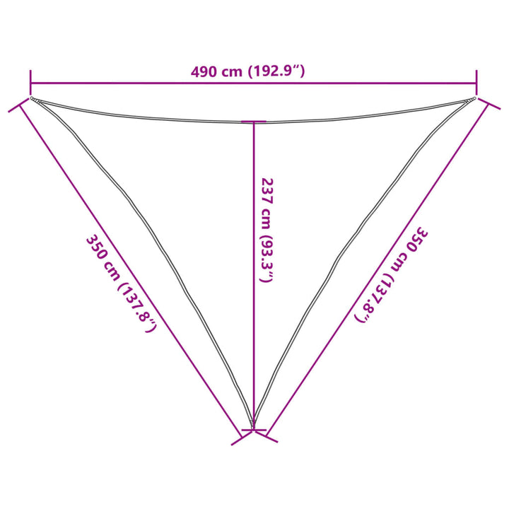 Zonnezeil 160 g/m² 3,5x3,5x4,9m HDPE bruin