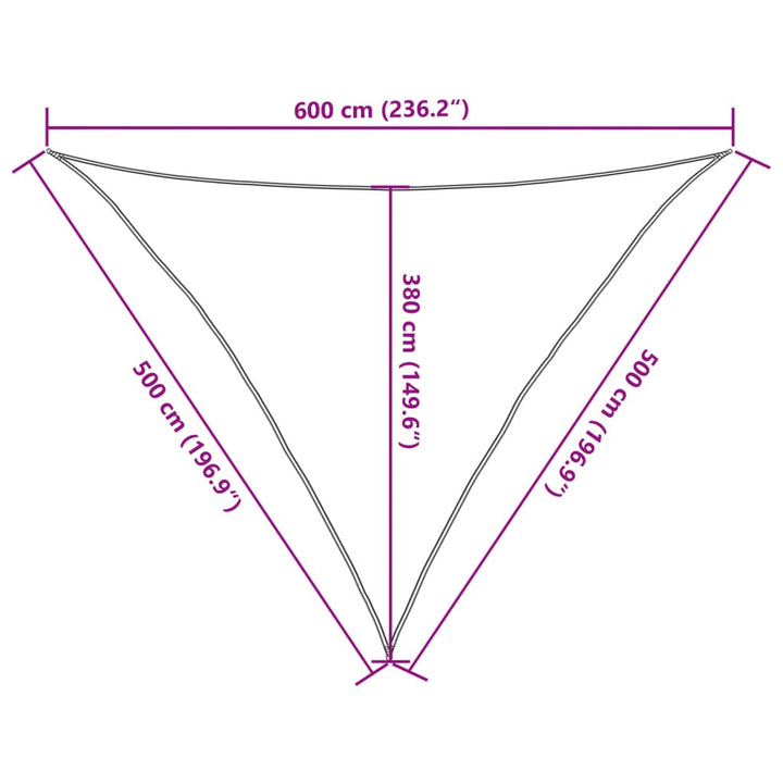 Zonnezeil 160 g/m² 5x5x6 m HDPE bruin