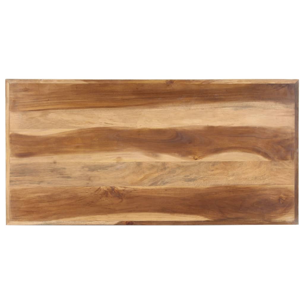 Eettafel 120x60x75 cm massief hout met honingkleurige afwerking