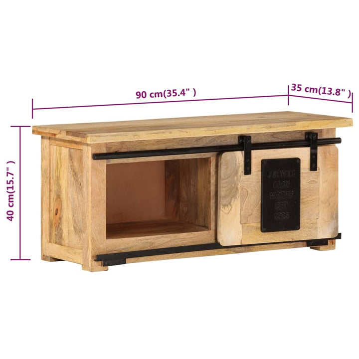 Tv-meubel 90x35x40 cm massief mangohout