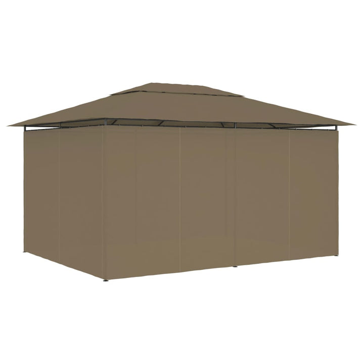 Tuinpaviljoen met gordijnen 180 g/m² 4x3 m taupe