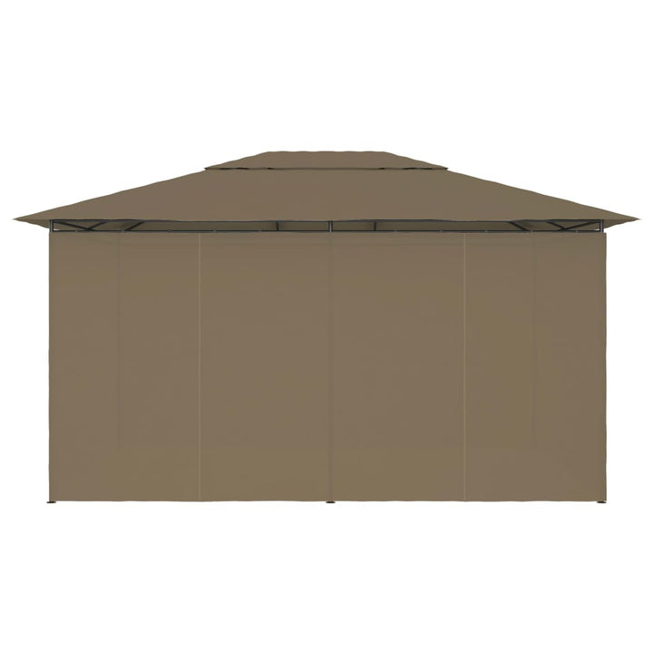 Tuinpaviljoen met gordijnen 180 g/m² 4x3 m taupe