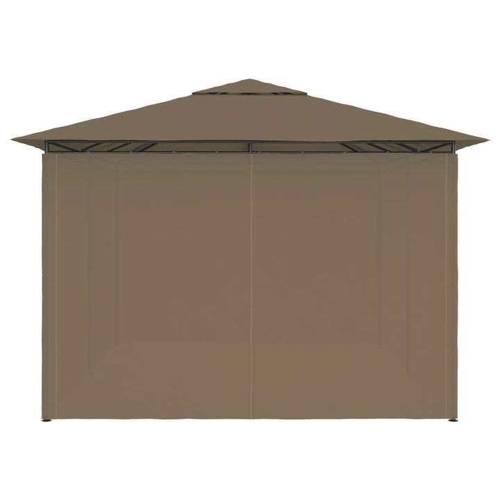 Tuinpaviljoen met gordijnen 180 g/m² 4x3 m taupe