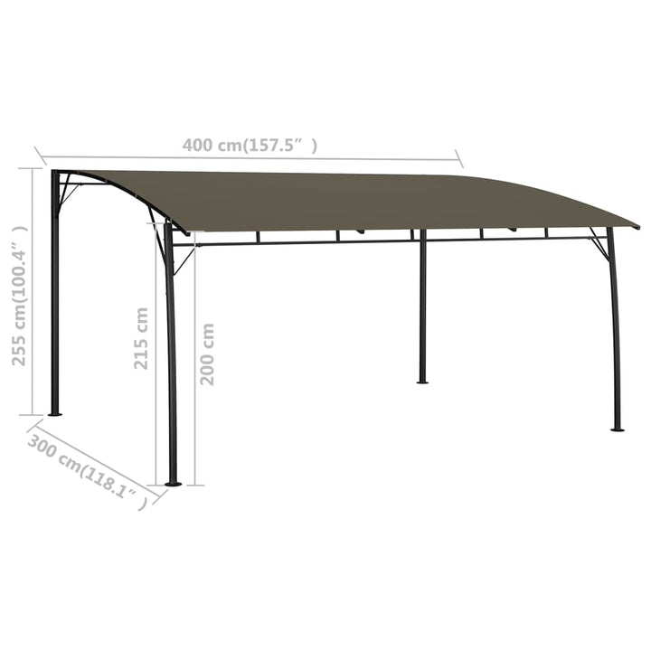 Zonneluifel 4x3x2,55 m taupe