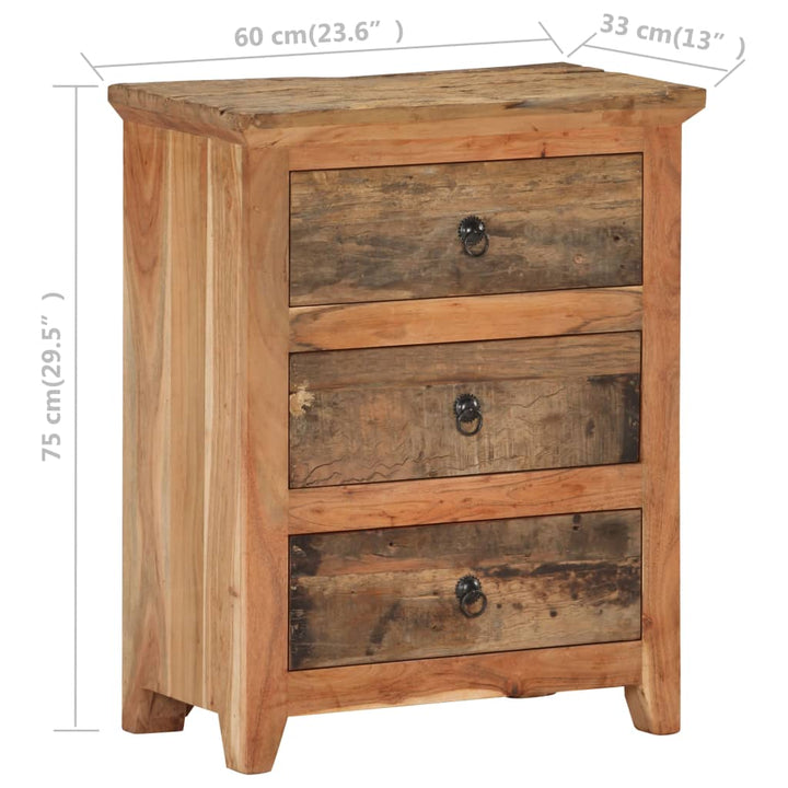 Dressoir 60x33x75 cm massief acaciahout en gerecycled hout