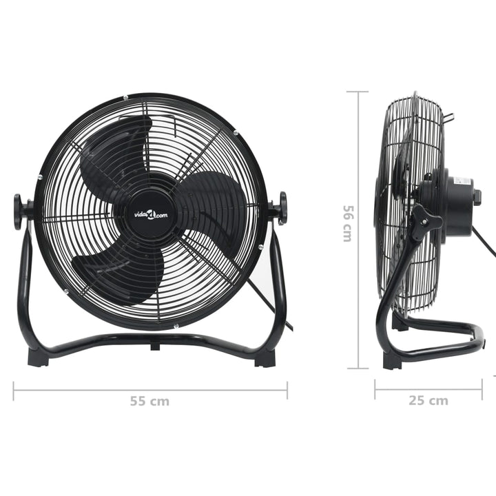 Vloerventilator 3 snelheden 100 W 55 cm zwart