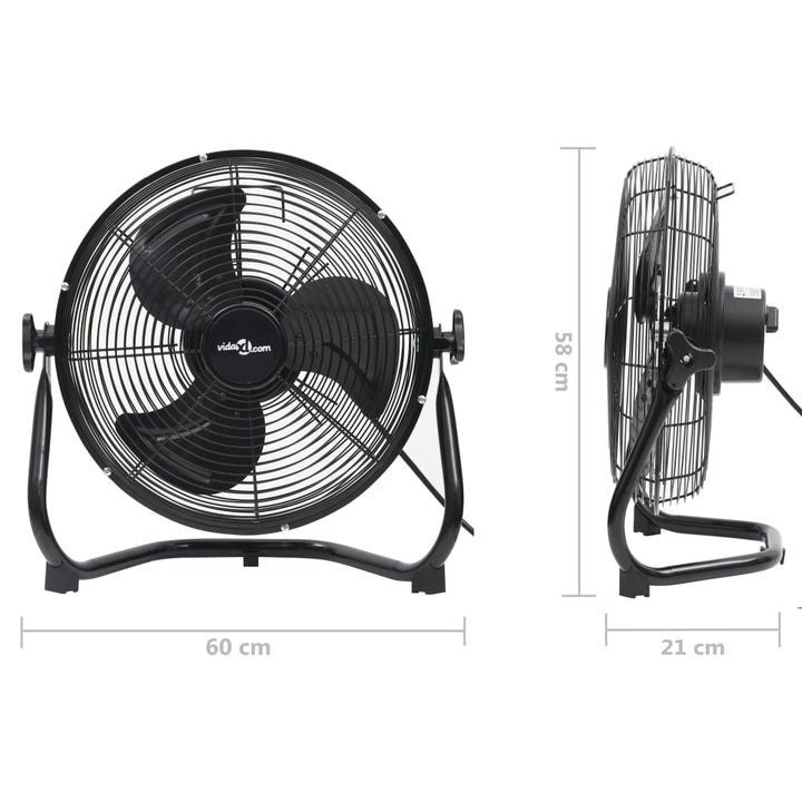 Vloerventilator 3 snelheden 120 W 60 cm zwart