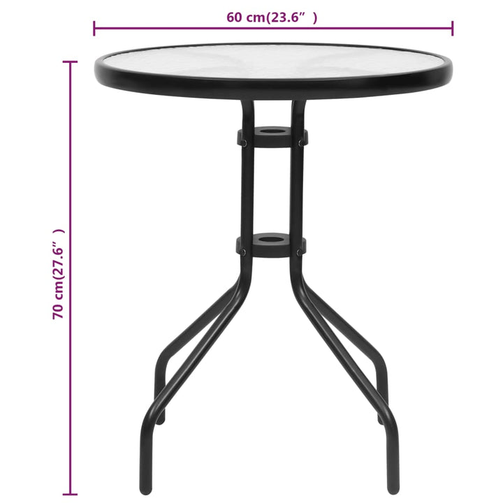 Tuintafel ø˜60x70 cm staal zwart