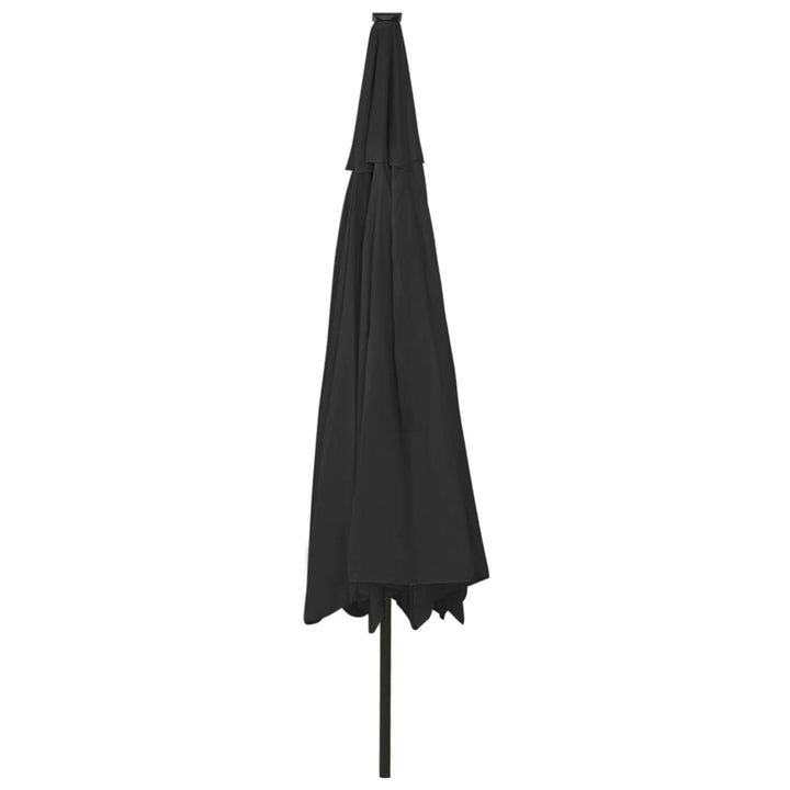 Parasol met LED-verlichting en metalen paal 400 cm zwart