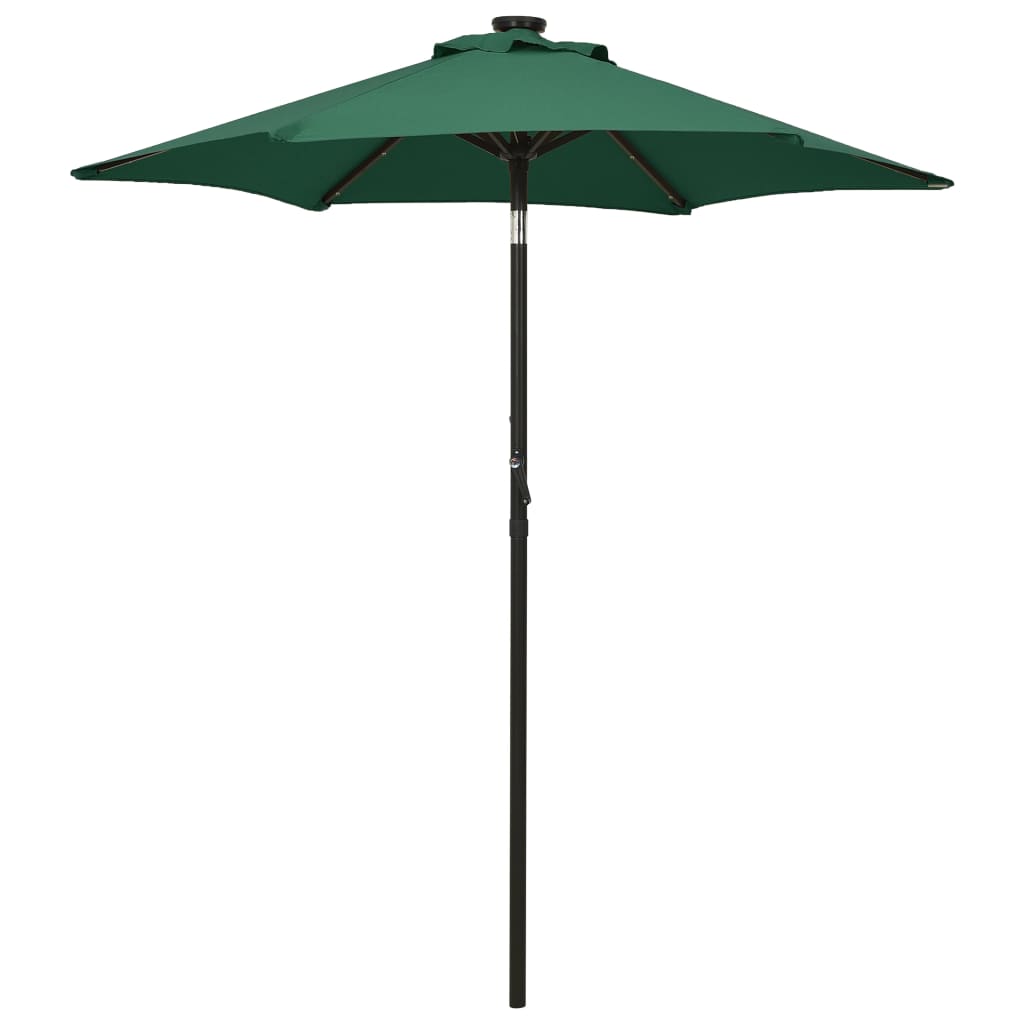 Parasol met LED-verlichting 200x211 cm aluminium groen