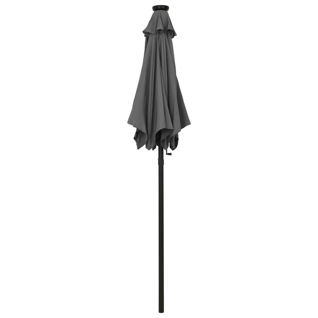 Parasol met LED-verlichting 200x211 cm aluminium antracietkleurig