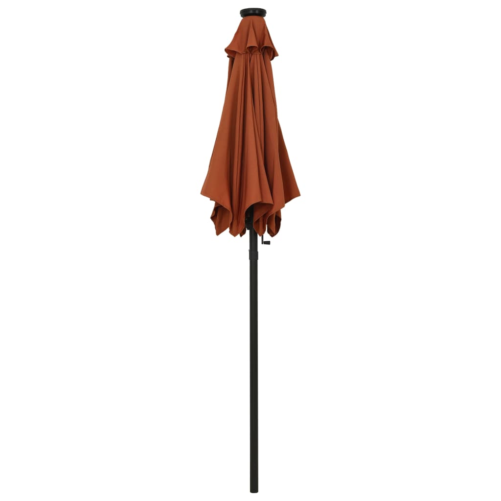 Parasol met LED-verlichting 200x211 cm aluminium terracottakleurig