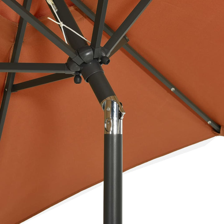 Parasol met LED-verlichting 200x211 cm aluminium terracottakleurig