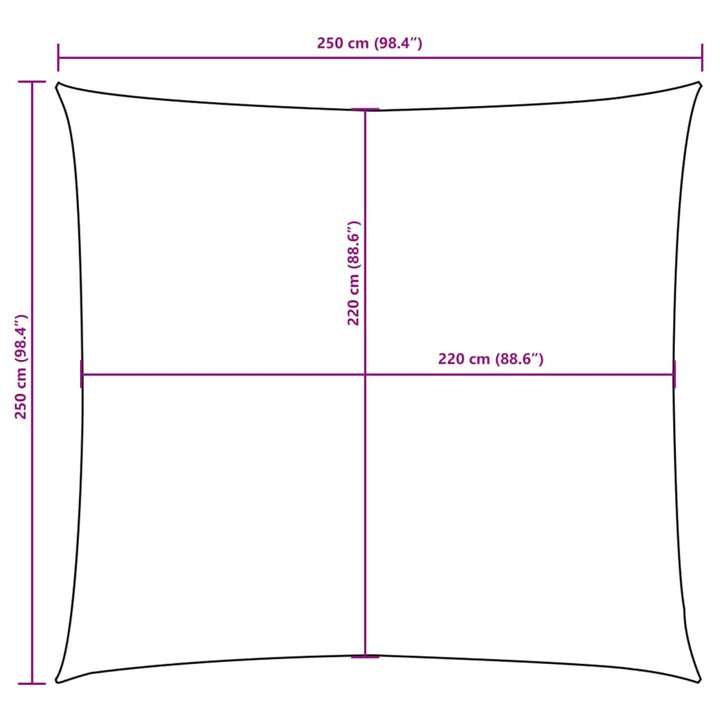 Zonnescherm vierkant 2,5x2,5 m oxford stof antracietkleurig