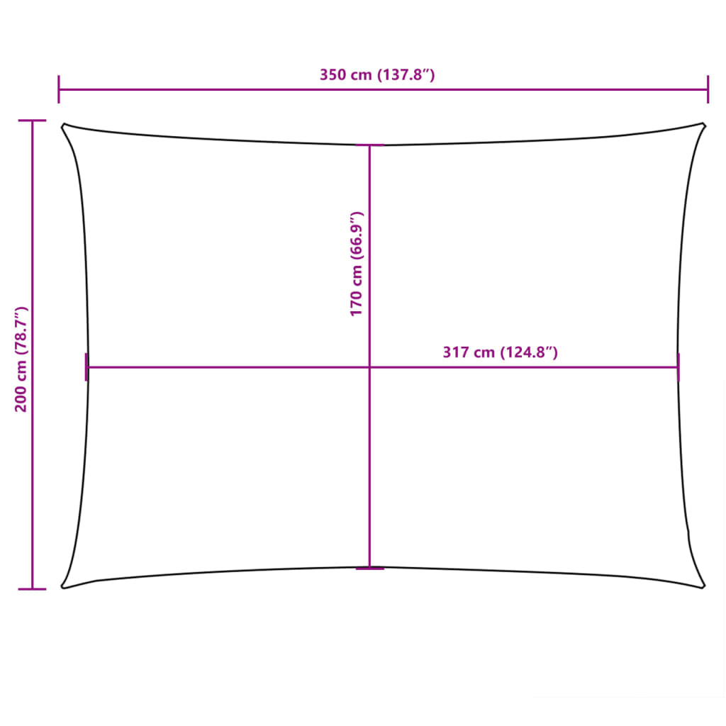 Zonnescherm rechthoekig 2x3,5 m oxford stof antracietkleurig