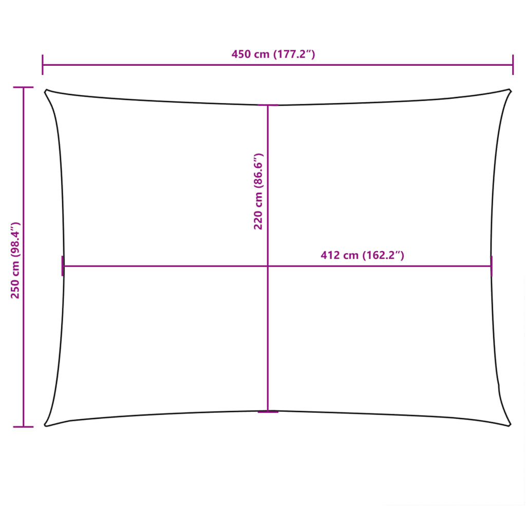 Zonnescherm rechthoekig 2,5x4,5 m oxford stof antracietkleurig