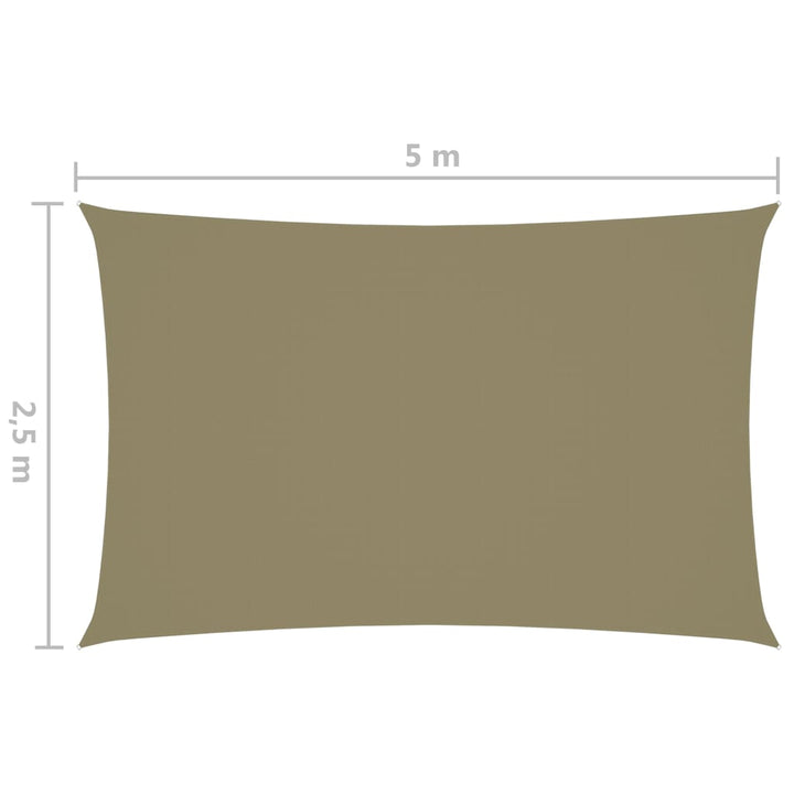 Zonnescherm rechthoekig 2,5x5 m oxford stof beige