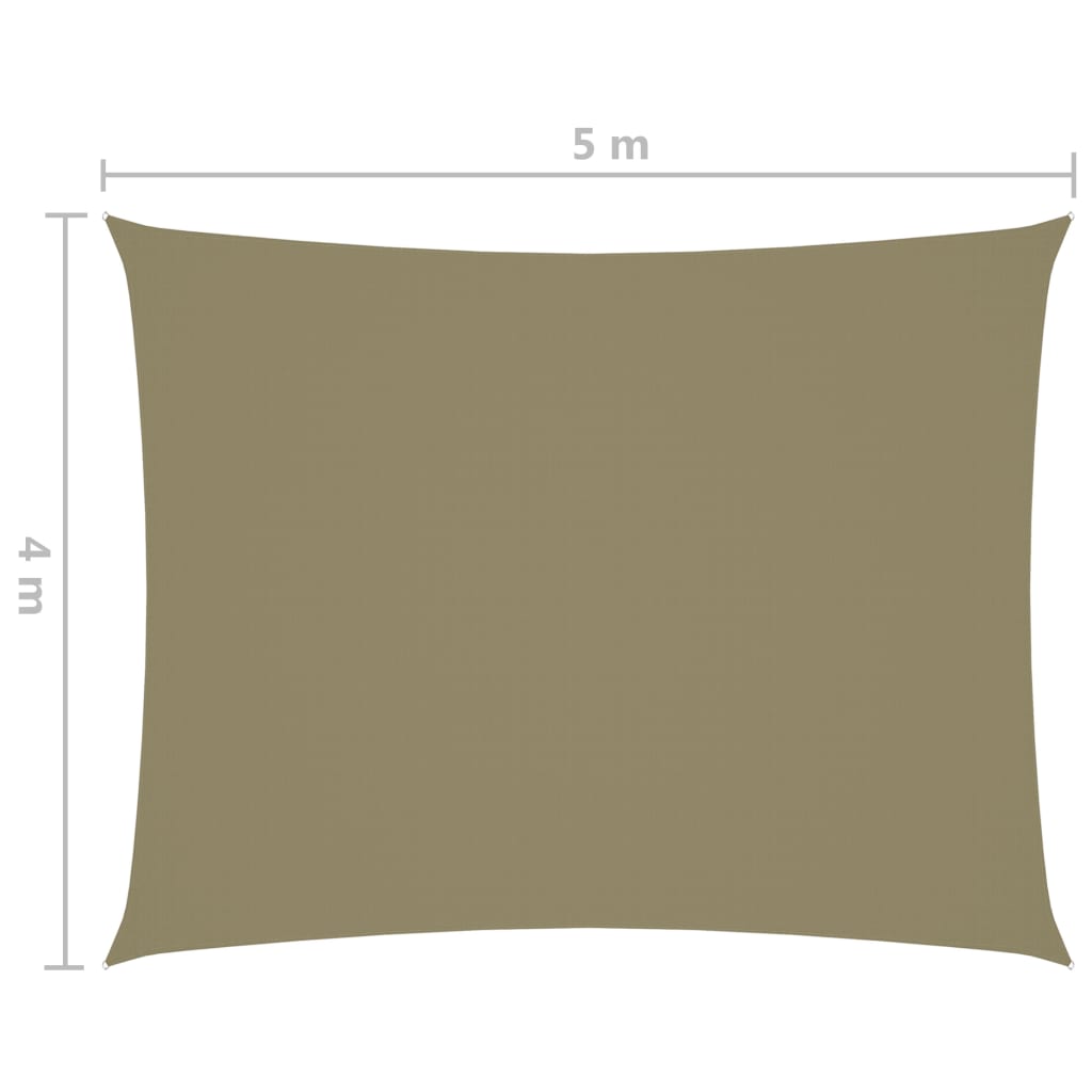 Zonnescherm rechthoekig 4x5 m oxford stof beige