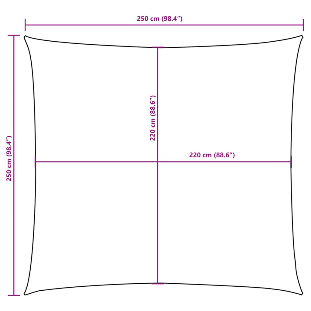 Zonnescherm vierkant 2,5x2,5 m oxford stof crèmekleurig