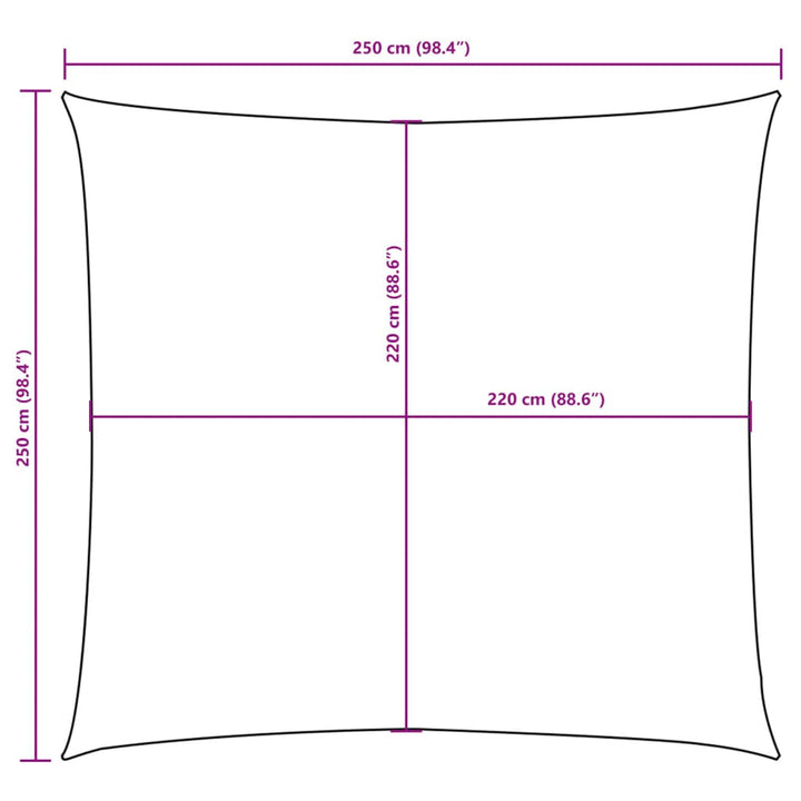 Zonnescherm vierkant 2,5x2,5 m oxford stof crèmekleurig