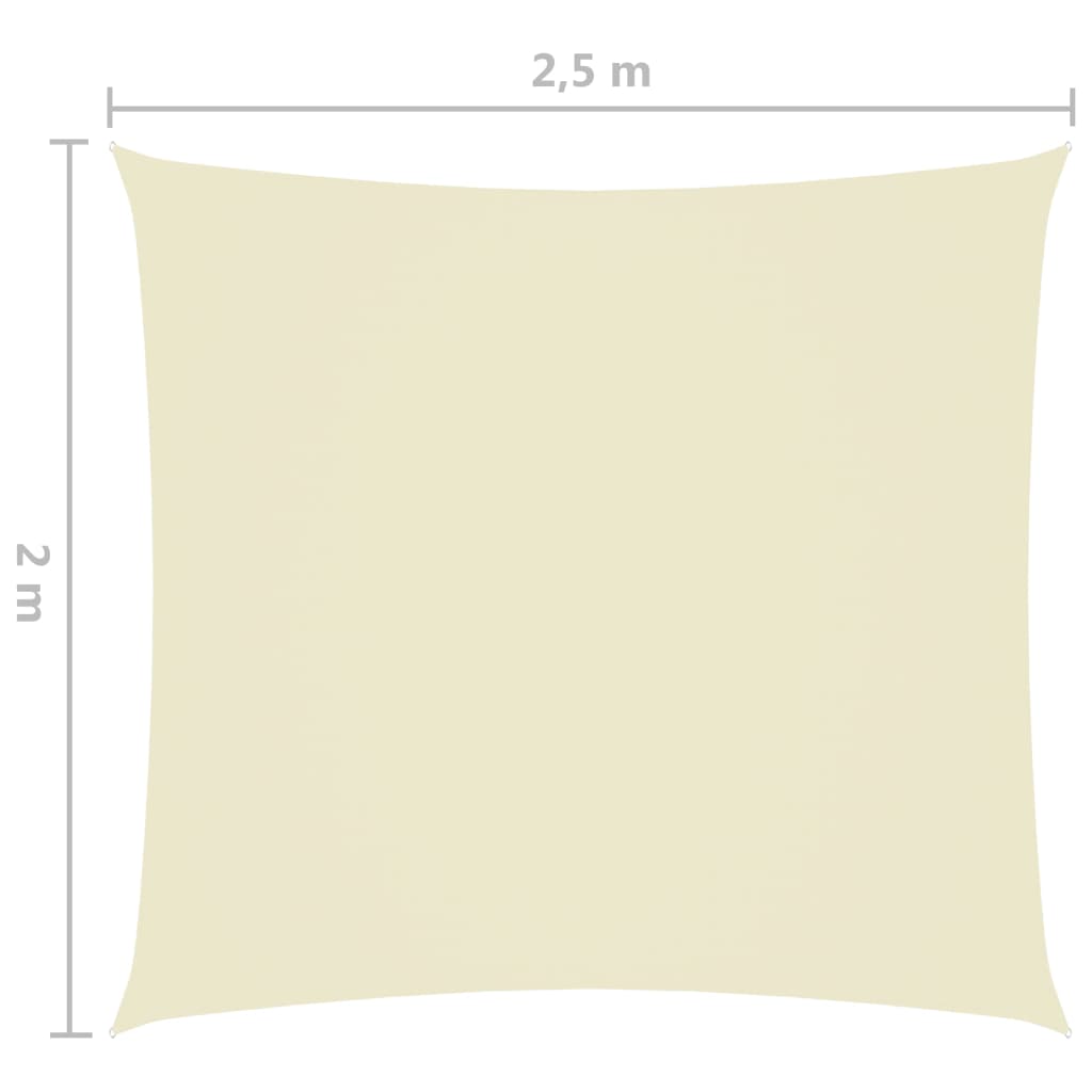 Zonnescherm rechthoekig 2x2,5 m oxford stof crèmekleurig