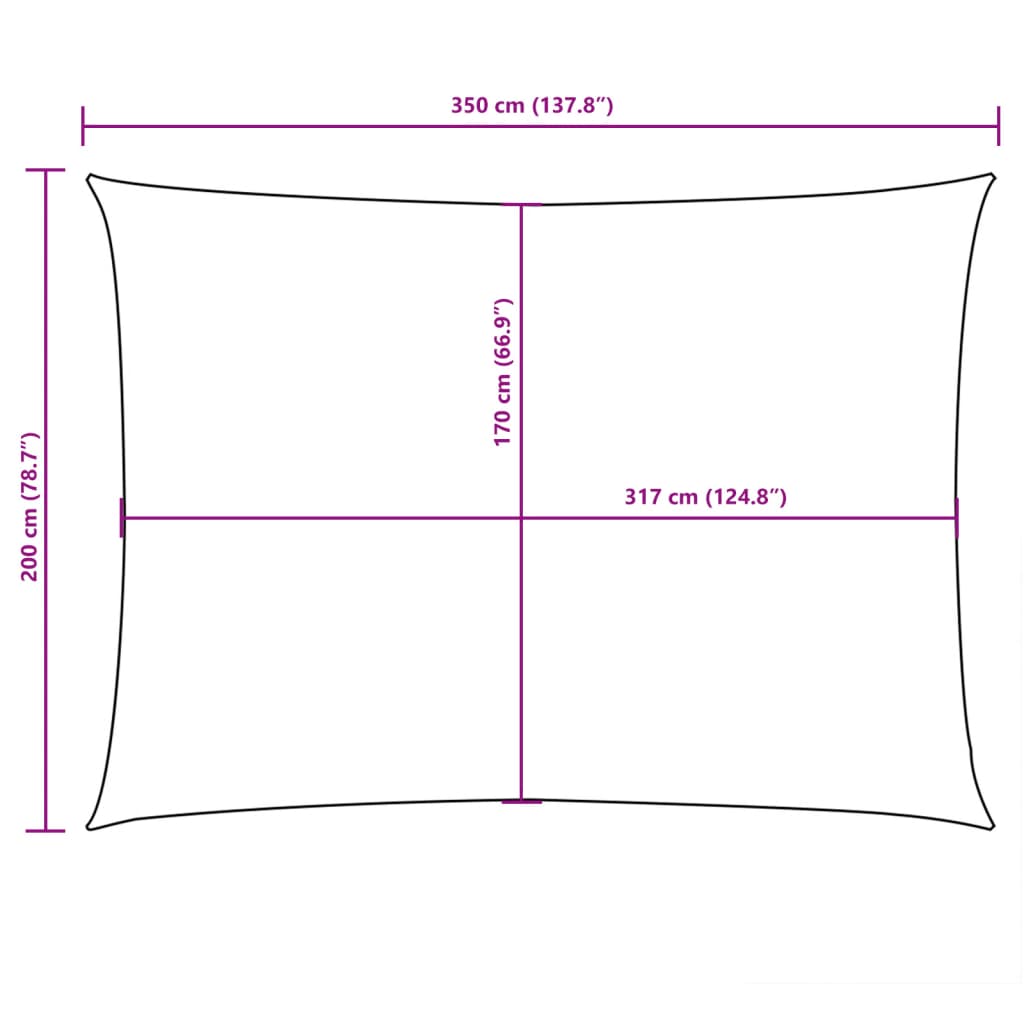 Zonnescherm rechthoekig 2x3,5 m oxford stof crèmekleurig