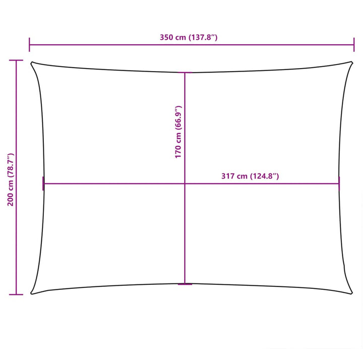 Zonnescherm rechthoekig 2x3,5 m oxford stof crèmekleurig