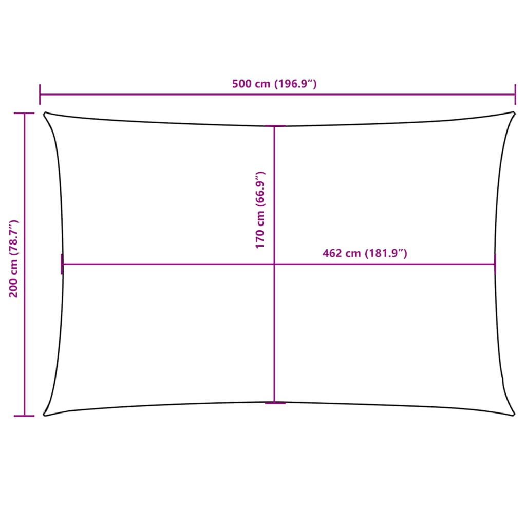 Zonnescherm rechthoekig 2x5 m oxford stof crèmekleurig