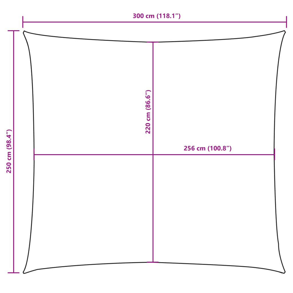 Zonnescherm rechthoekig 2,5x3 m oxford stof crèmekleurig