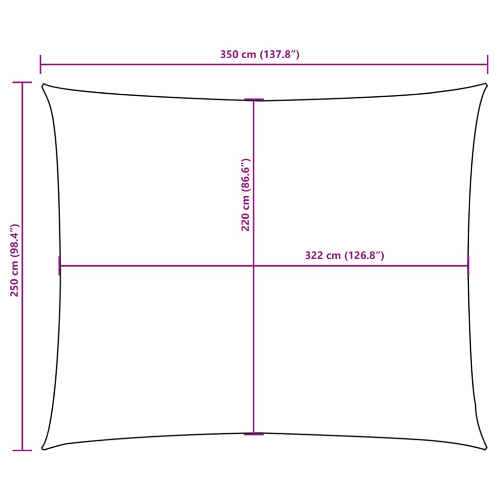 Zonnescherm rechthoekig 2,5x3,5 m oxford stof crèmekleurig